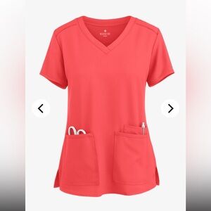 NWT Med Couture V-Neck Coral Scrub Top, size XL
